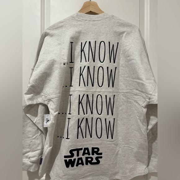 Star Wars Disney Spirit Jersey Han Solo/Princess Leia “I Know” NWT, Unisex Small - Picture 1 of 11